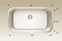 American Imaginations 32 pouces. W Évier de cuisine en acier inoxydable approuvé CSA avec 1 bol et calibre 18AI-34429
