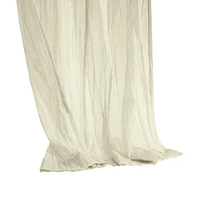 Loft Living Peoria Sheer Dual Header Single Curtain Panel 52 x 63 in Cream