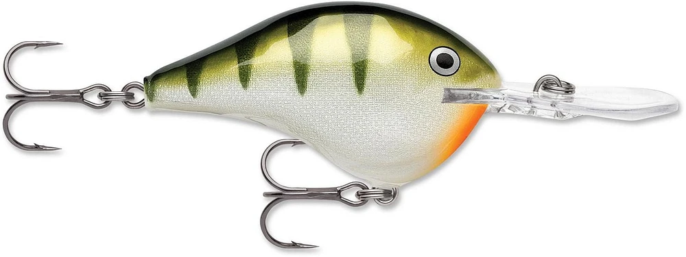 Rapala DT08YP Plongées-À 8, Balsa, 2", 3/8oz, profondeur de course 8', VMC 5 triples, perchaude Plongées-À 8, Balsa, perchaude jaune