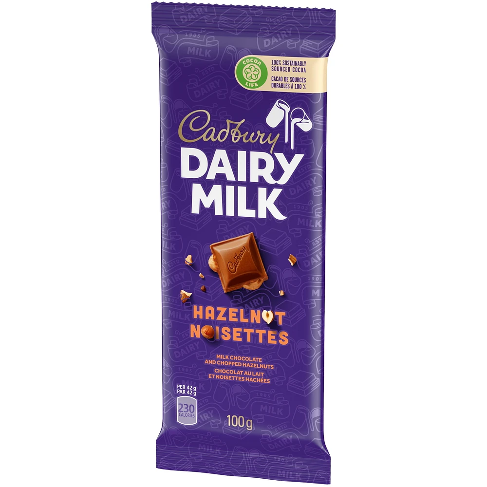 Cadbury Dairy Milk Hazelnut Chocolate Bars, 100 g