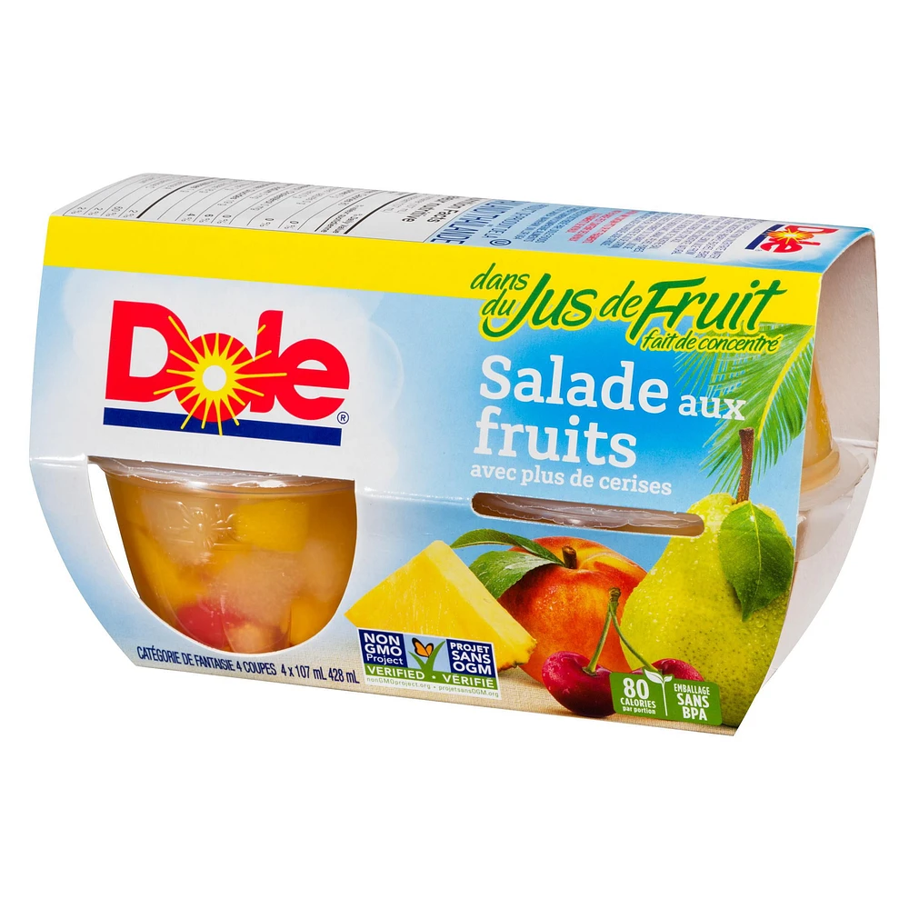 Dole Fruit Salad with Extra Cherries in Fruit Juices, 4 Cups, 428  mL