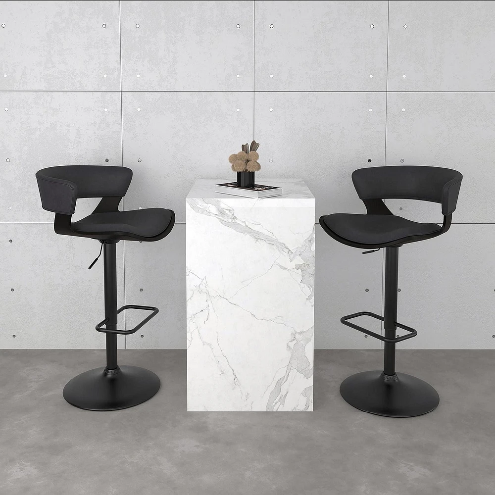 Tabouret contemporain pneumatique, charbon