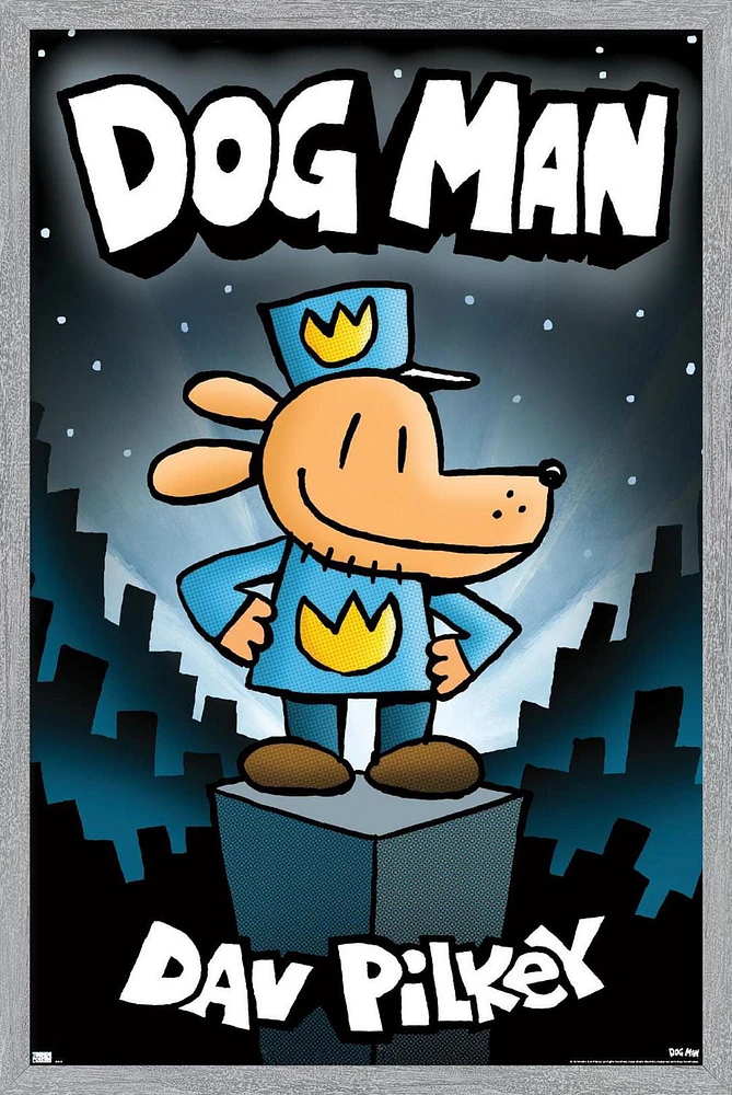 Dog Man - Book Cover (2016) Wall Poster, 22.375" x 34" Framed