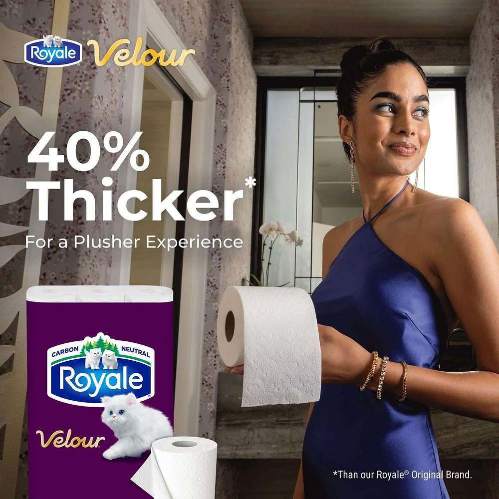 Royale Velour papier hygiénique, 30 équivalant à 62 rouleaux 2-ép., 147 feuilles /roul