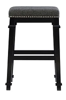 Brady Backless Black and White Tweed Bar Stool