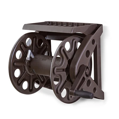 Liberty Garden 512 Wall Mounted Hose Reel with Shelf - Bronze