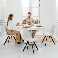 Ensemble de salle à manger 5 pièces Homy Casa avec table de 63 pouces et 4 chaises pivotantes pour salle à manger, bistrot, cuisine
