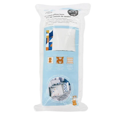 Forme de coussin premium,16” x 16”, carrée. Utilisation pour la décoration intérieure, projets d'artisanat PILLOW FORM 16X16