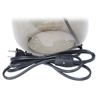 Simple Designs  Glass Table Lamp with Fabric Shade, Smoke with White Shade