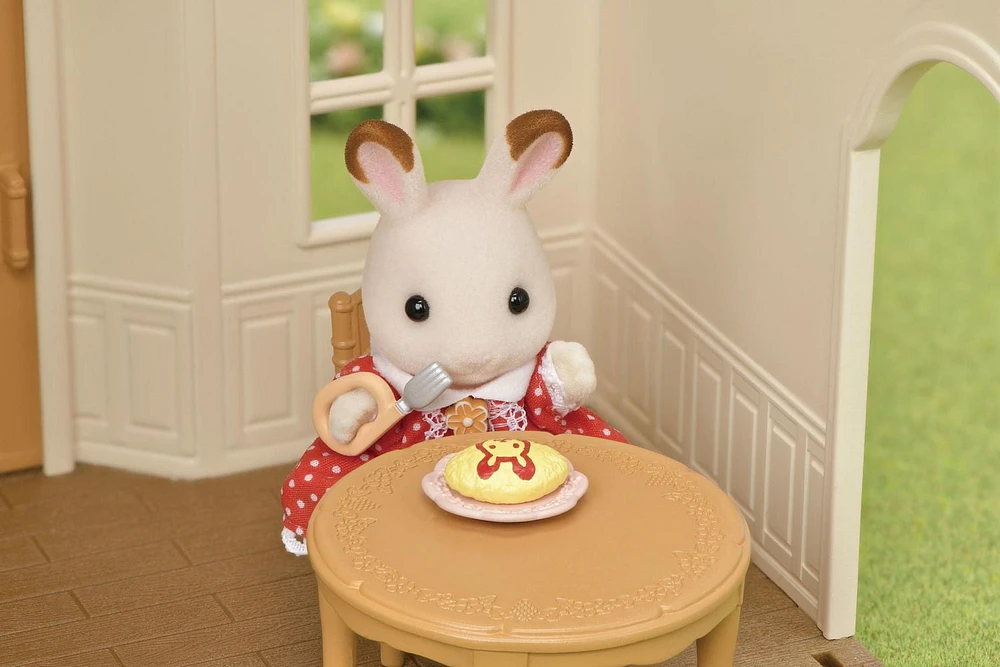 Chalet douillet au toit rouge de Calico Critters, ensemble de jeu pour maison de poupées avec figurines, meubles et accessoires Maison de poupée