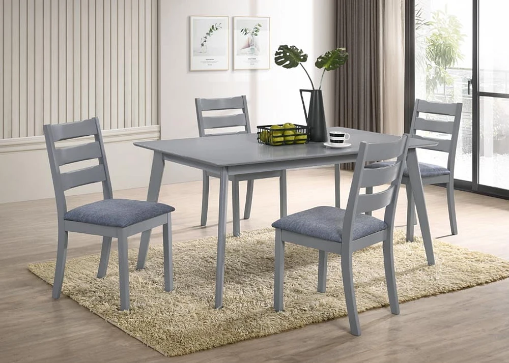 Table de salle à manger en bois massif Aerys Nelson en gris