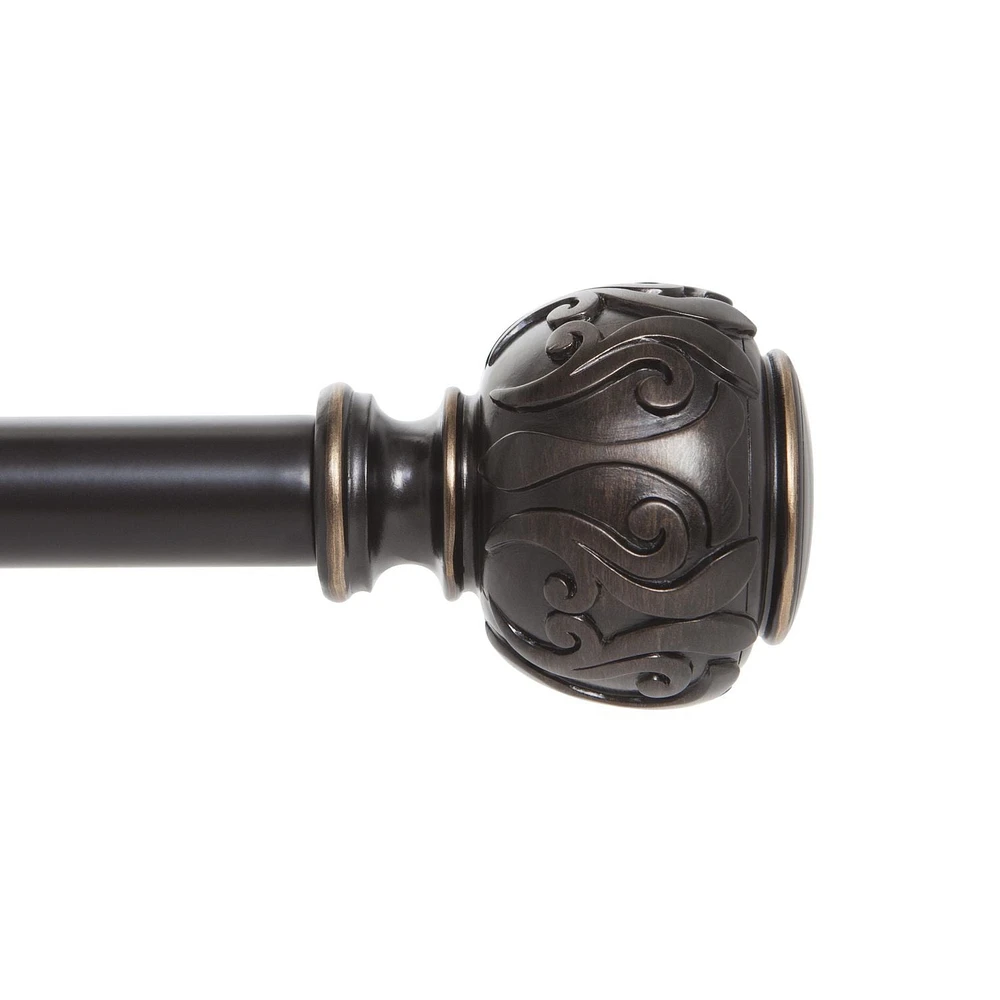 HOMETRENDS FILIGREE KNOB 1" DRAPERY ROD SET 60-144" BRONZE, Drapery Rod Set