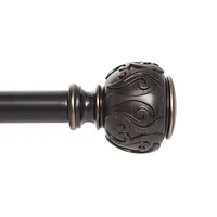 HOMETRENDS FILIGREE KNOB 1" DRAPERY ROD SET  60-144" BRONZE, Drapery Rod Set