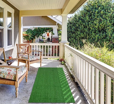 Ottomanson Evergreen Grass Collection Artificial Turf Area Rug