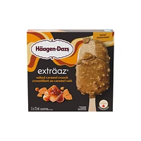 EXTRÄAZ Salted Caramel Crunch Ice Cream Bars, Salted Caramel Ice Cream, Crunchy Caramel Coating Mixed With Wafer Pieces, Crafted In Canada, No Artificial Colours Or Flavours, 216 mL