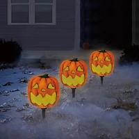 celebrer! tout pour 16inch 3-Pack Jack-O-Lantern marqueurs de voie avec clignotement LED allumé et son activé