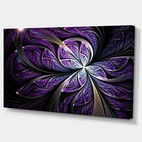Designart Glittering Purple Fractal Flower Canvas Wall Art