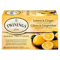 Twinings Lemon Ginger Herbal Tea, Pack of 20 Tea Bags