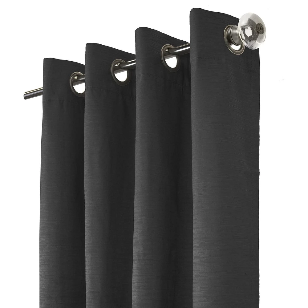 Liama pair de rideaux à oeillets 100% opaques par Thermaplus - 52 po x 63 po, noir