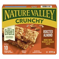 Val Nature Barres Granola Croquantes, Amande Grillée, 2 Barres par Portion (46 g), 5 Portions, 10 Barres 5 sachet x 46 g, 230 g