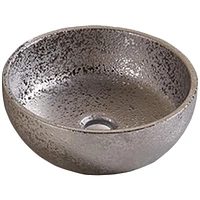 American Imaginations 16.14-in. W Above Counter Silver Bathroom Vessel Sink For Deck Mount Deck Mount Drilling AI-27913
