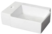 American Imaginations AI- 16,25 pouces W au-dessus du navire blanc de compteur pour le forage gauche de 1 trou