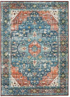 Tapis lavable Markum 5 pi x 7 pi sarcelle et rouille