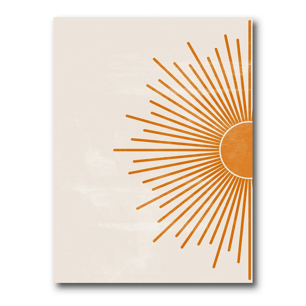 Designart Imprimé soleil orange I Art mural sur toile