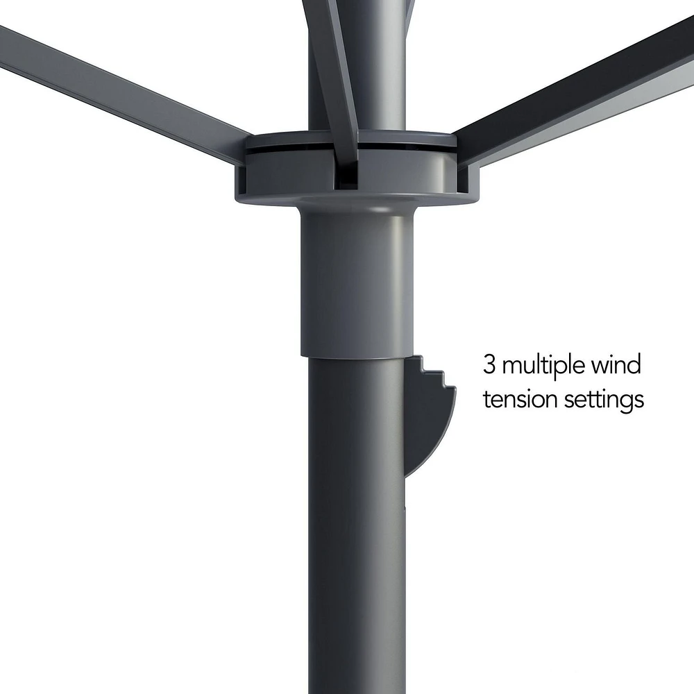 Parasol de plage portable CorLiving de 2,3 m avec ancrage pour sable et terre et sac de transport