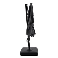 hometrends 11 ft. Round Offset Umbrella with LED Lights & Base, Weather-resistant fabric