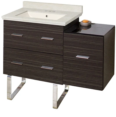 American Imaginations 90-in. W Wall Mount White-Dawn Grey Vanity Set For 1 Hole Drilling  AI-18784