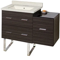 American Imaginations 90-in. W Wall Mount White-Dawn Grey Vanity Set For 1 Hole Drilling  AI-18784