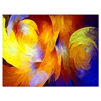 Designart Motif abstrait fractal jaune Art mural sur toile