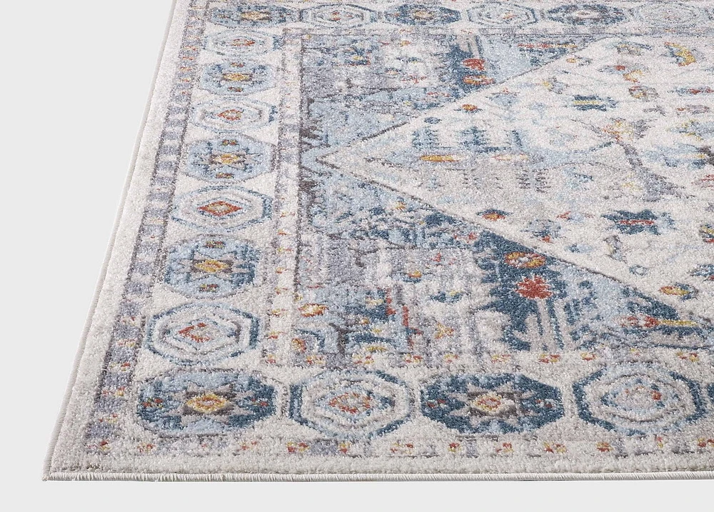 Vesta Cream and Blue Woven Area Rug