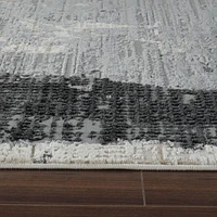 Tapis d'interieur abstrait Rug Branch Nomad, noir beige, moderne - Salon, chambre, salle a manger et cuisine