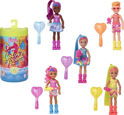 Barbie Color Reveal Chelsea, poupée, 6 surprises, Tie-Dye Fluo