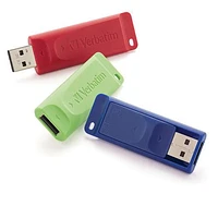 VERBATIM 8GB Store 'n' Go USB Flash Drive - 3pk - Red, Green, Blue