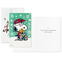 Connections from Hallmark Peanuts Snoopy and Woodstock Hugging Boxed Christmas Cards, Pack of 20