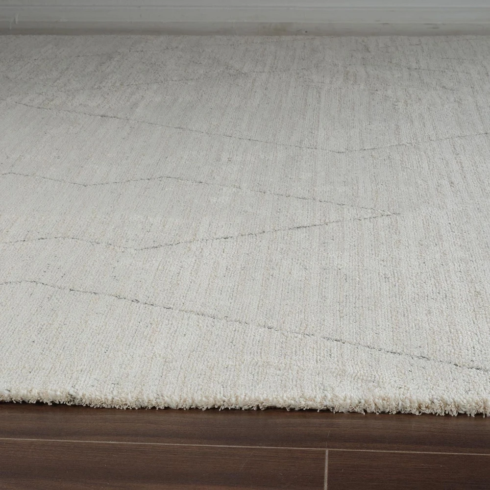 Tapis d'interieur abstrait Rug Branch Casa, beige creme, boheme - Salon, chambre, salle à manger et cuisine<br>