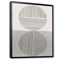 Designart Lignes géométriques minimales et cercle VI ART MURAL À CADRE FLOTTÉ