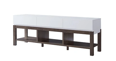 Support tv 60'' avec rangement, chêne blanc/noyer