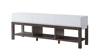 Support tv 60'' avec rangement, chêne blanc/noyer