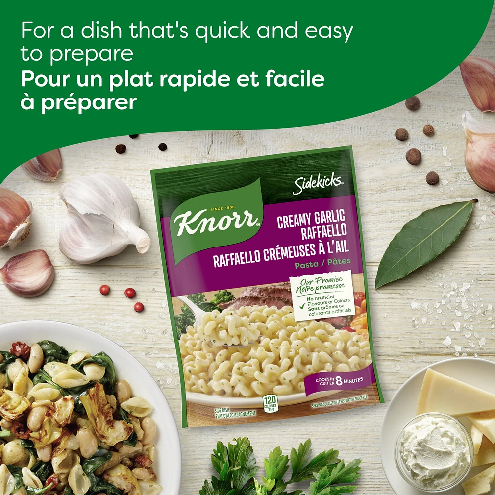 Knorr Sidekicks Creamy Garlic Raffaello Pasta Side Dish, 137 g Pasta Side Dish