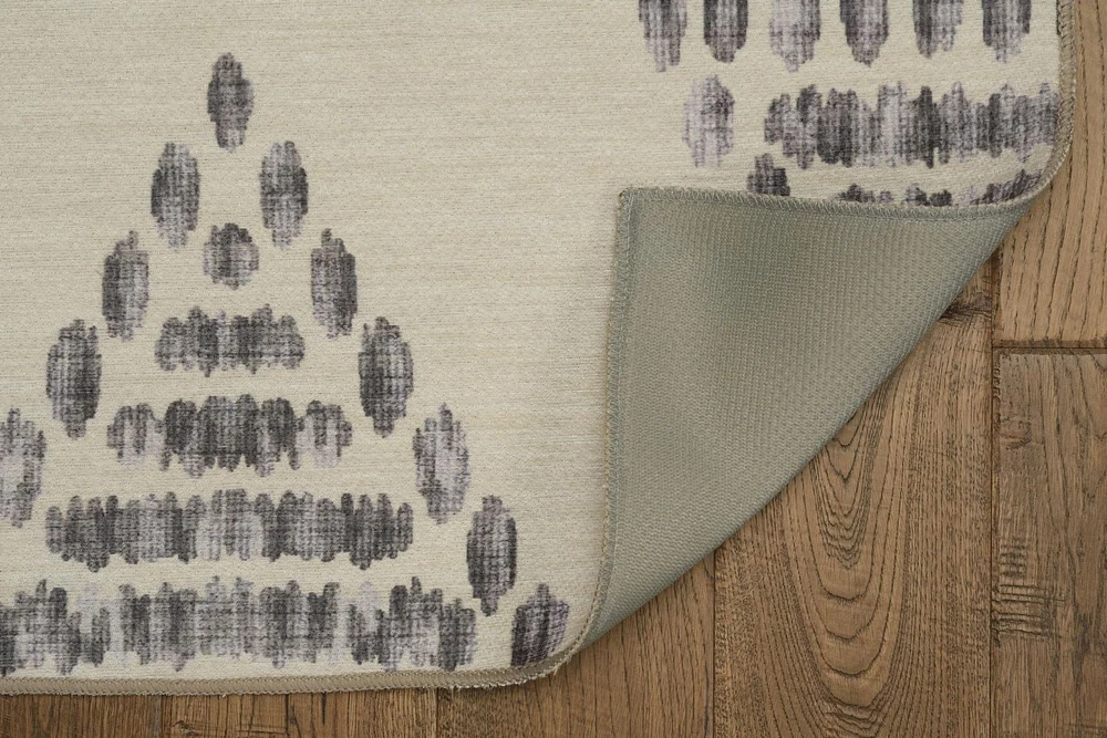 Tapis d'extérieur lavable Navarre ivoire & marron 5 pi x7 pi