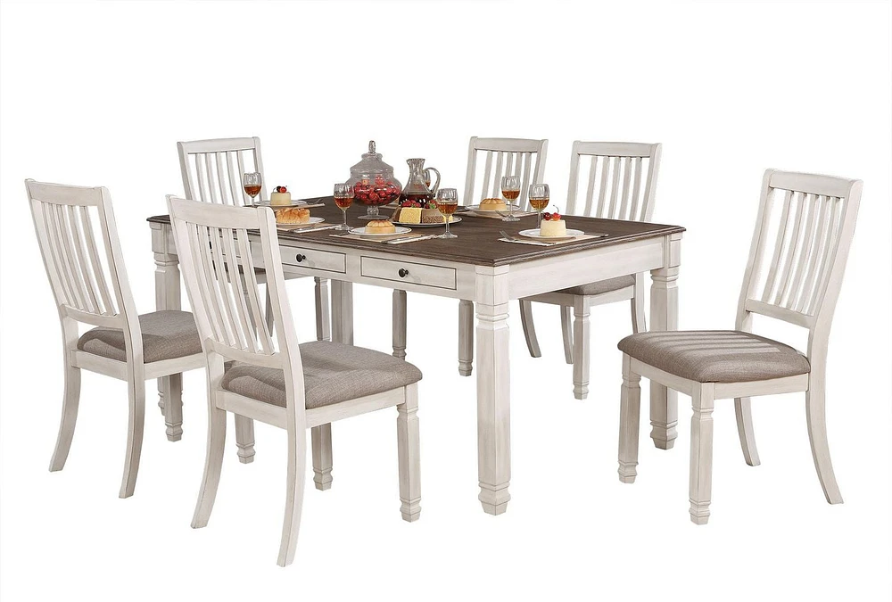 Topline Home Furnishings Antique White Dining Chairs