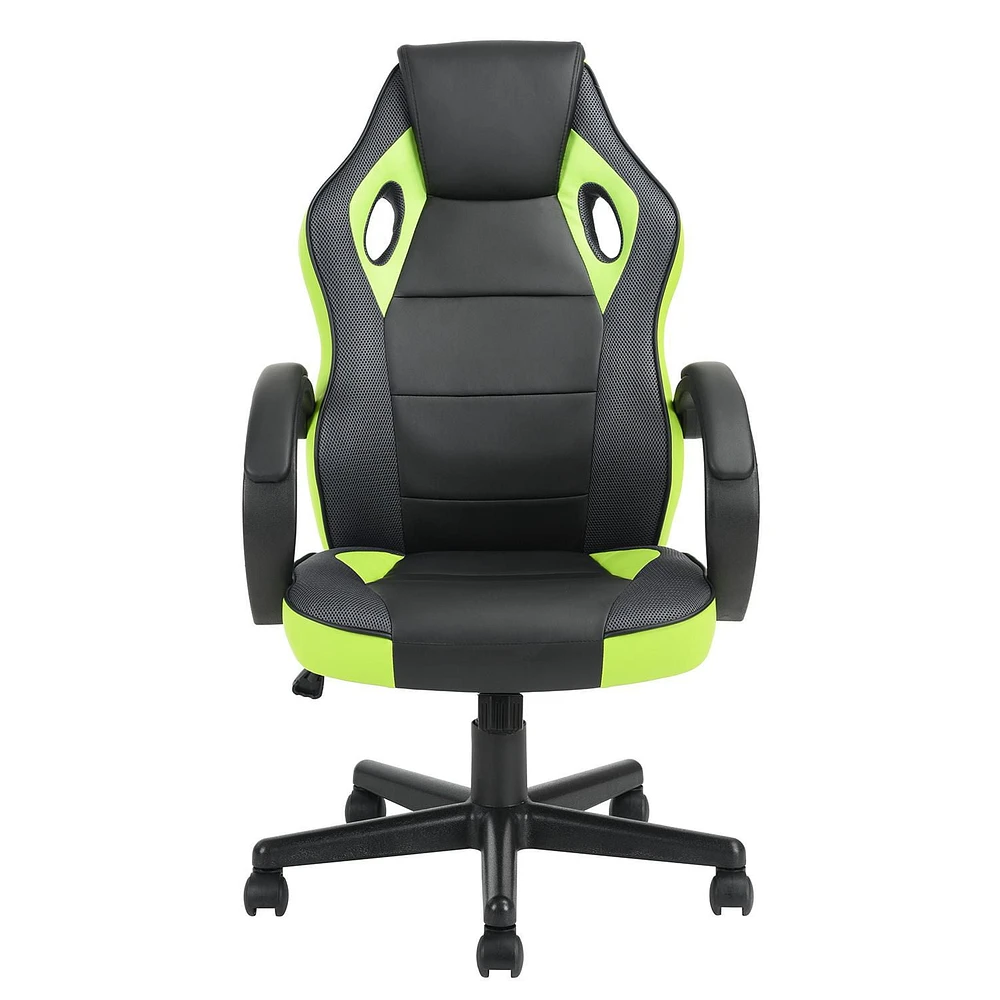 Homylin Chaise de jeu en similicuir avec dossier haut, pivotante, à roulettes, style racing, chaise de bureau exécutive, chaise de jeu vidéo réglable