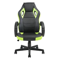 Homylin Chaise de jeu en similicuir avec dossier haut, pivotante, à roulettes, style racing, chaise de bureau exécutive, chaise de jeu vidéo réglable