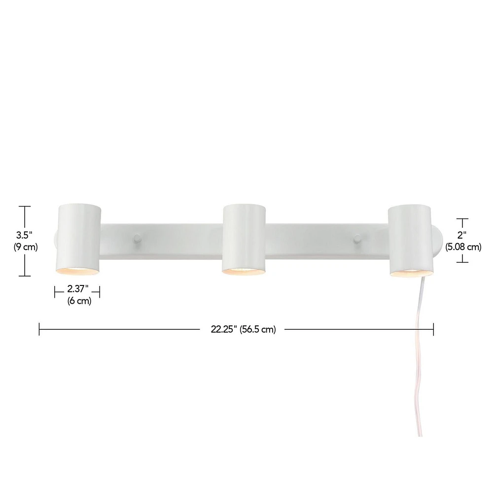Dale 3-Light Matte White Plug-in Track Lighting