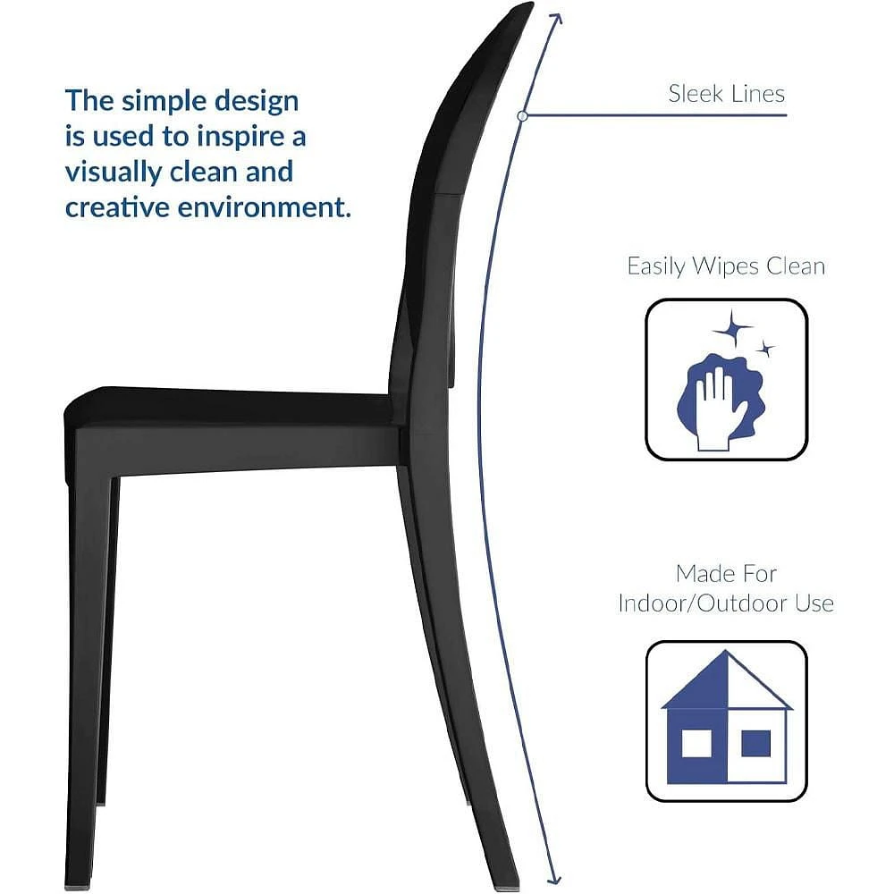 Heavenly Collection Plastique Noir Chaise Sans Bras