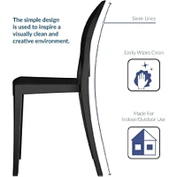Heavenly Collection Plastique Noir Chaise Sans Bras